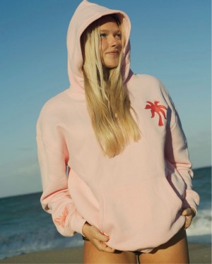 Pink Women Pink Palm Puff To Live For the Hope of it All Hoodie | P-91530829